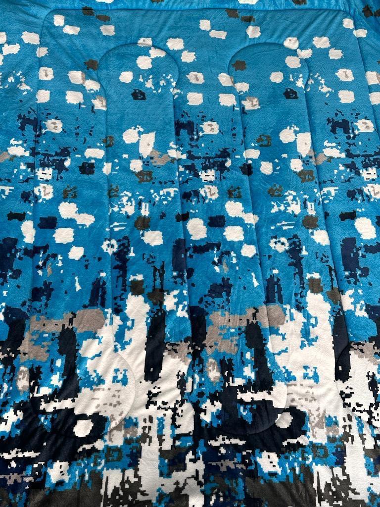 10-71-01-0001 - COBERTOR PESADO, Cobertor de material microfibra de poliester con acabado interior tipo borrega, TAMAÑO MATRIMONIAL - ALTURA 210 - 220 CM,  ANCHO 170 - 180 CM, DISEÑO ABSTRACTO NEVADO